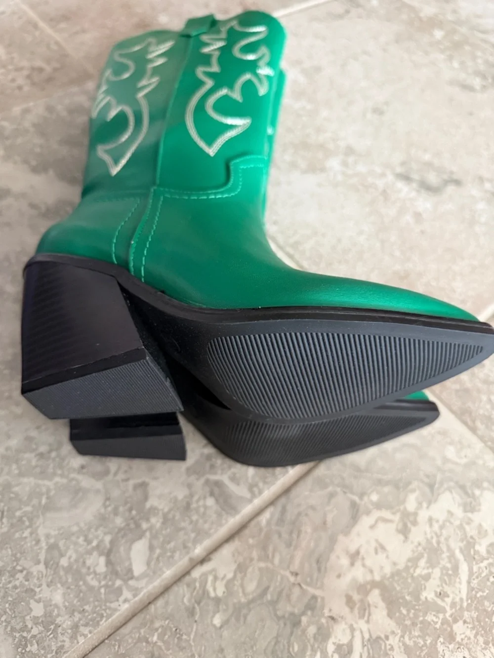 Madden Girl Arizona Knee High Cowboy Boots in Emerald Green, Size 5, NEW - Picture 7 of 8